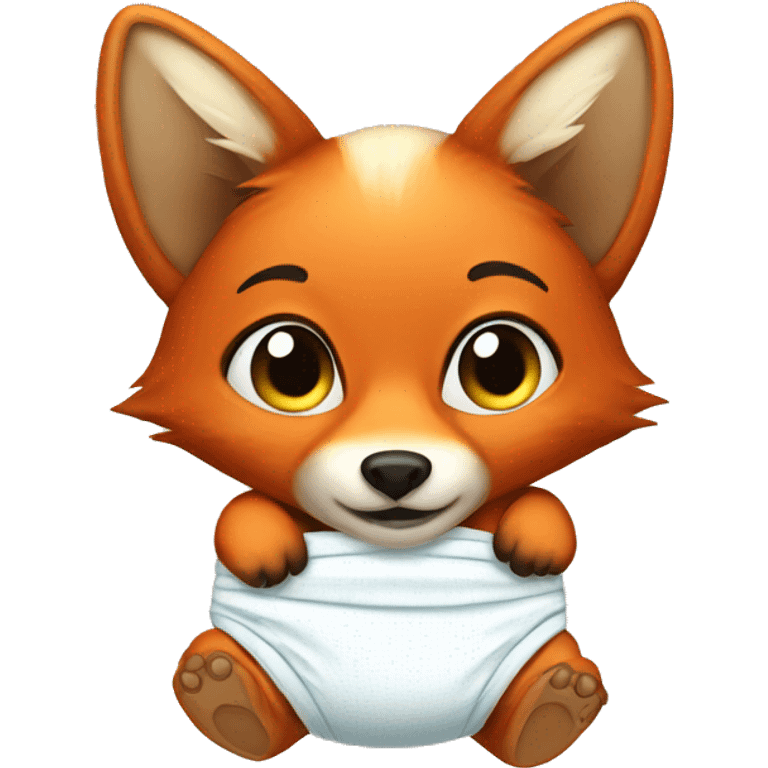 Fox in a diaper emoji