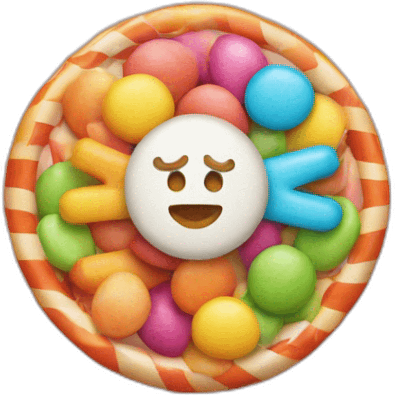 candy circle above a cross symbol emoji