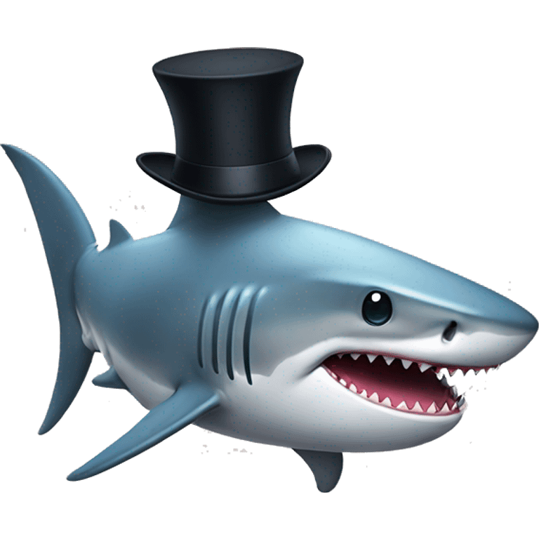 Shark with a top hat emoji