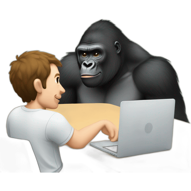 Gorilla meeting Mark Zuckerberg emoji