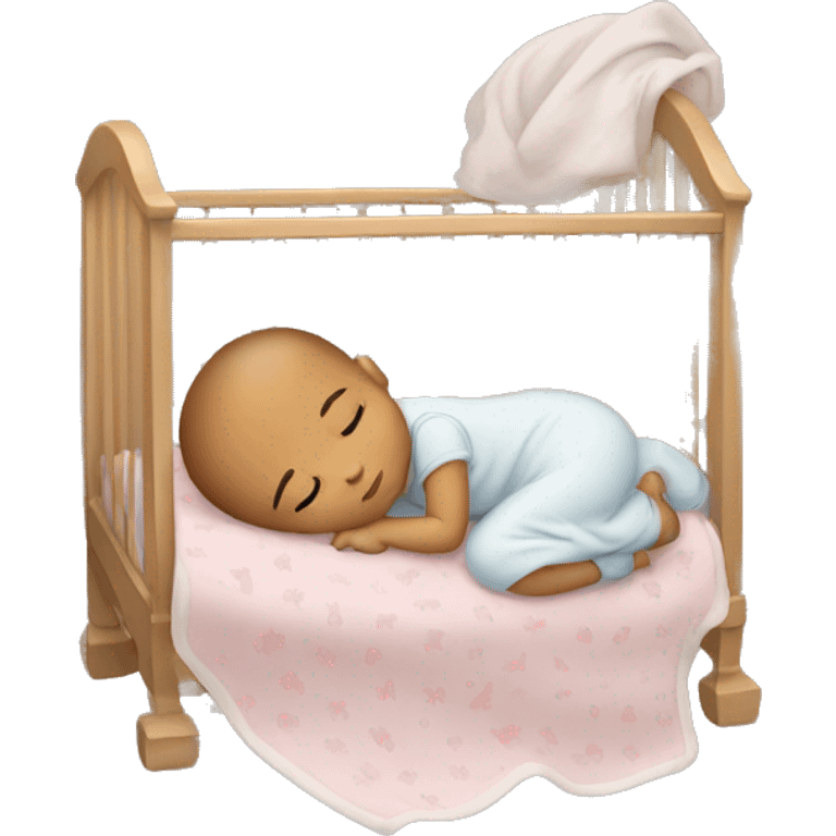 Baby sleeping in its crib emoji