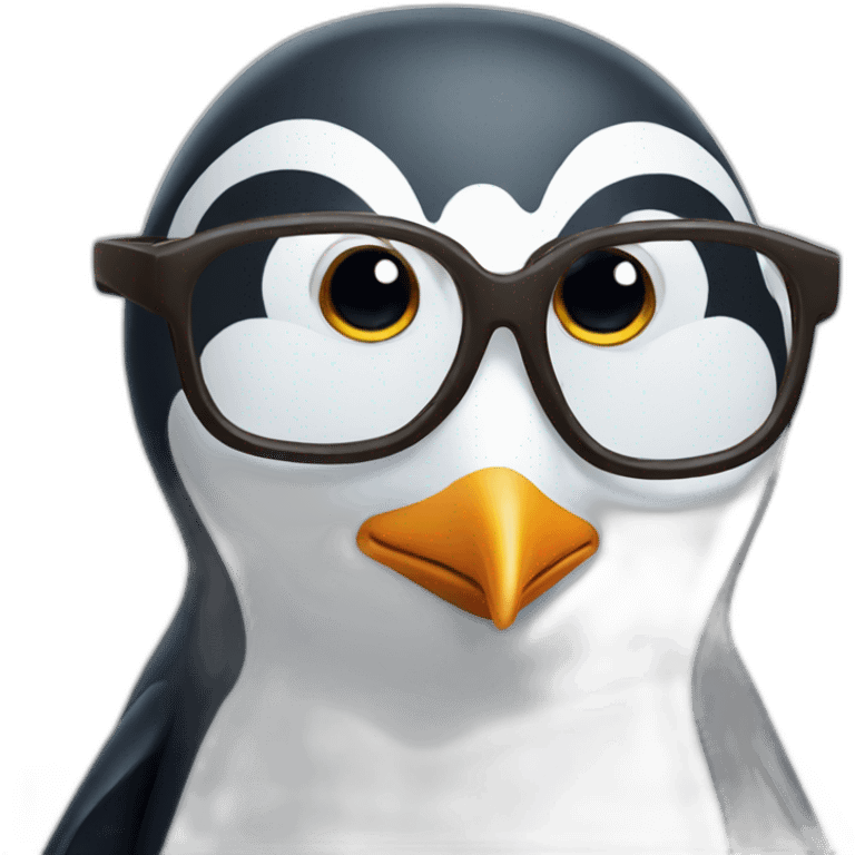 Penguin with glasses emoji