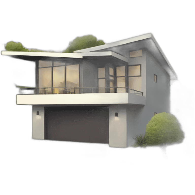 contemporary modern house emoji