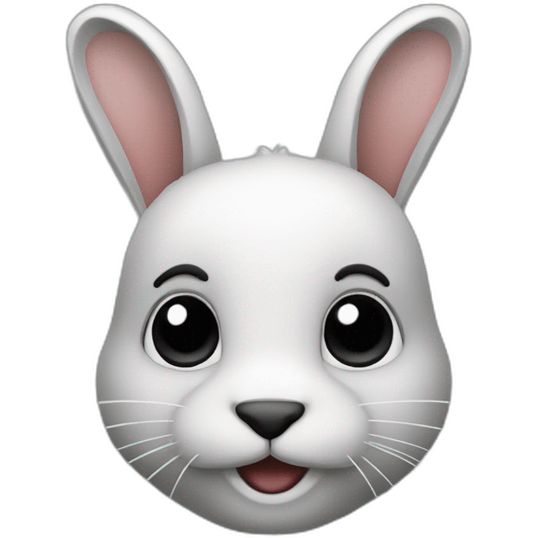 Lapine moitié du visage tout noir emoji