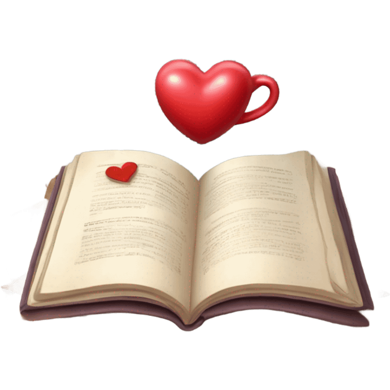 Book, coffee, heart, present emoji