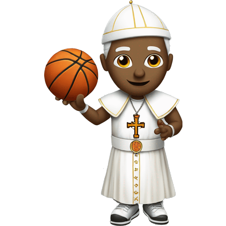 Pope dribbling basketball emoji