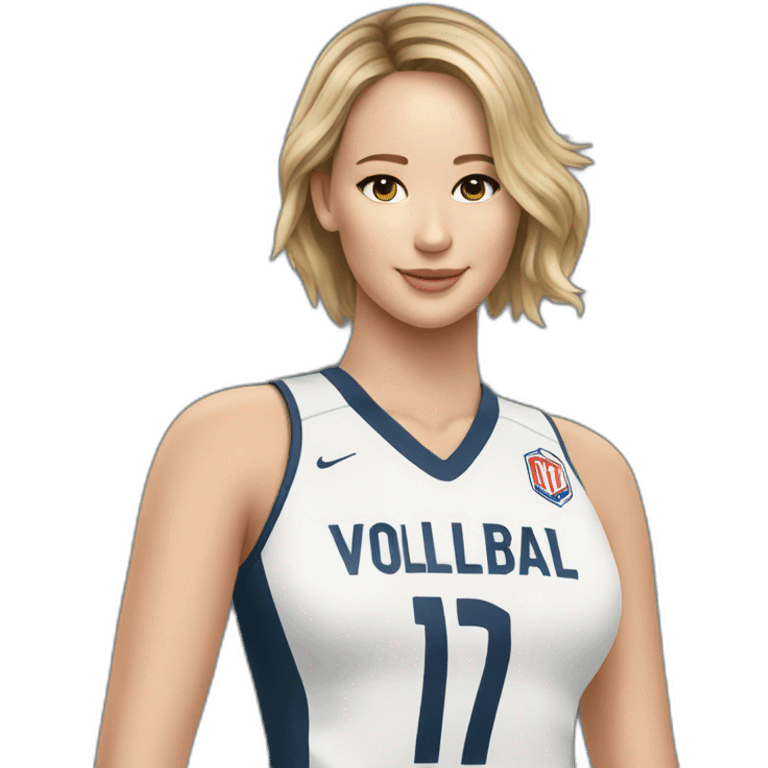 jennifer lawrence wearing volleyball jersey emoji