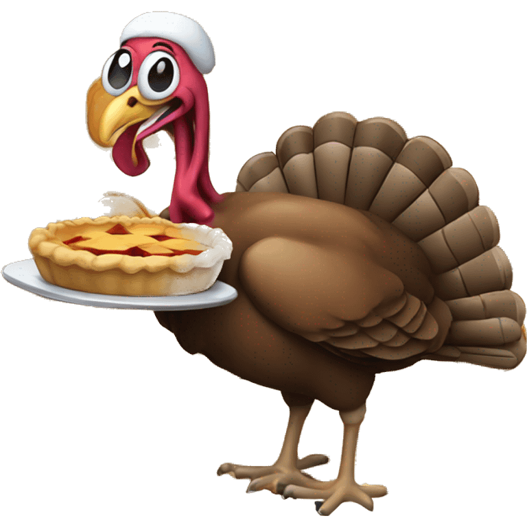 Turkey eating pie emoji