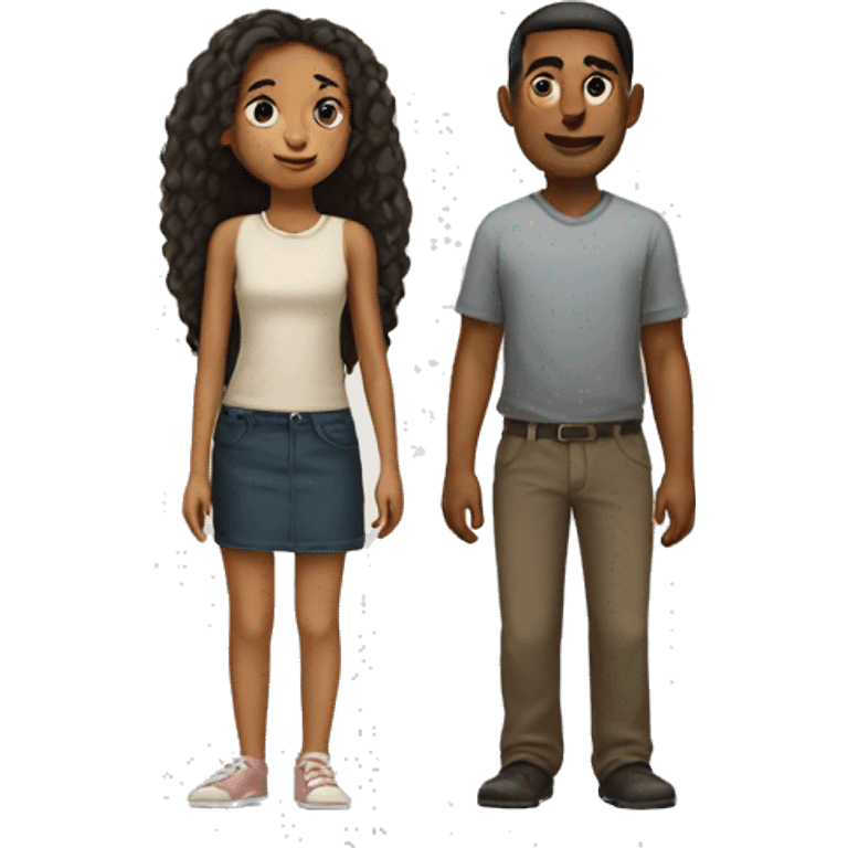 A long guy and a short girl emoji