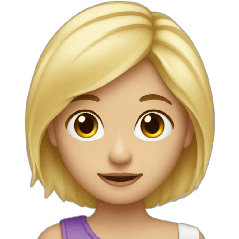 Fille blonde avec garçon brun emoji