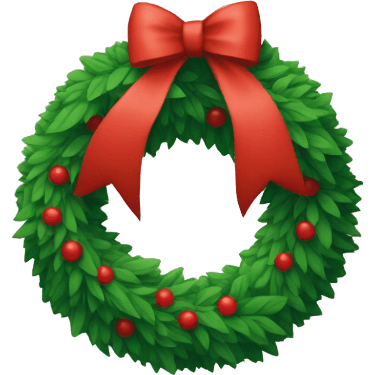 Wreath with no ornaments and a red bow emoji