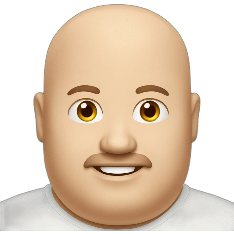 obese and happy bald man emoji