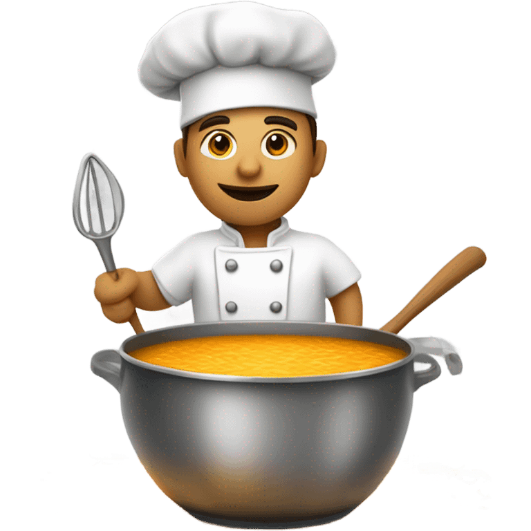 chef cooking while standing in a pot of soup emoji