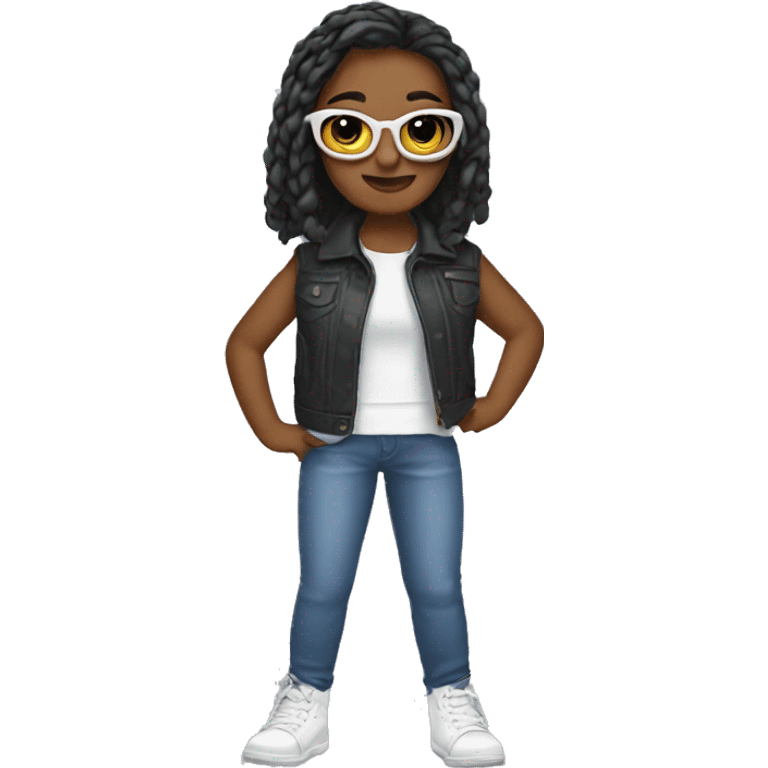 A cool girl emoji