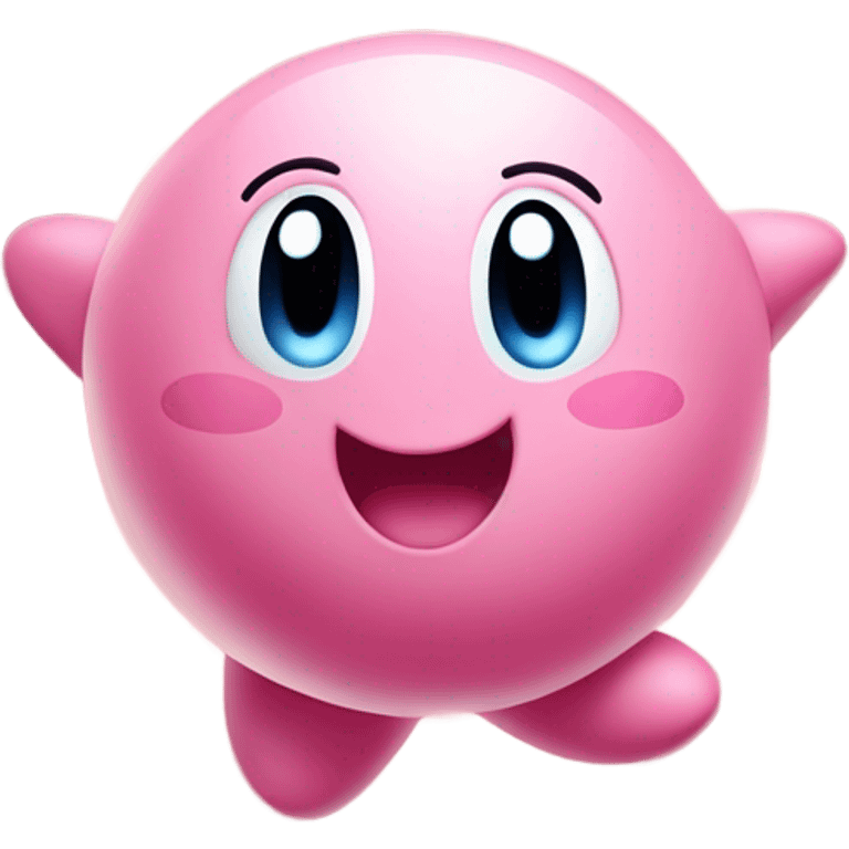 cute happy classic Kirby jumping on a star emoji