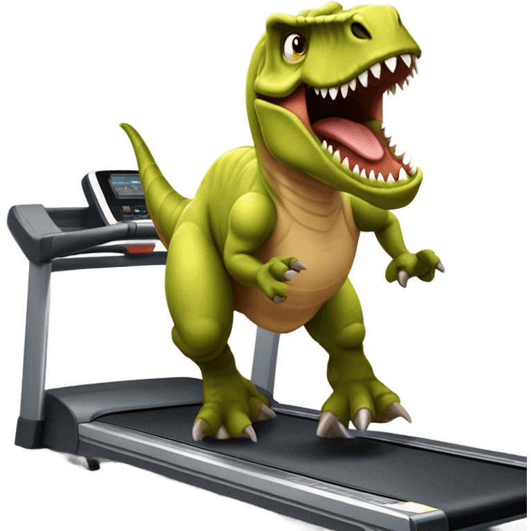 dinosaur runs on a treadmill emoji