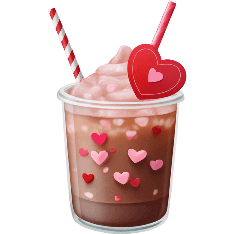 valentines themed iced americao emoji