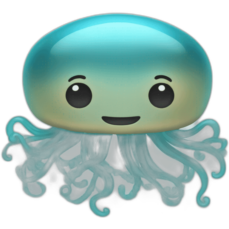 Meduse bleu mignon emoji