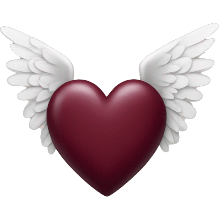 Burgundy heart with wings emoji