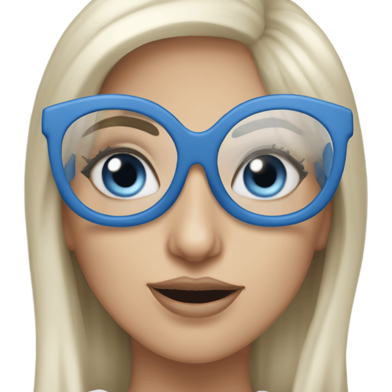 Realistic-Elegant-lady-gaga-dancing-blue eyes- wearing glasses: emoji