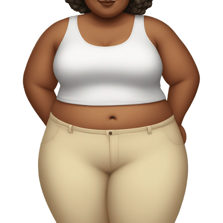 fat woman in a crop top emoji