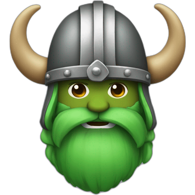 Viking helmet horns with a green beard emoji