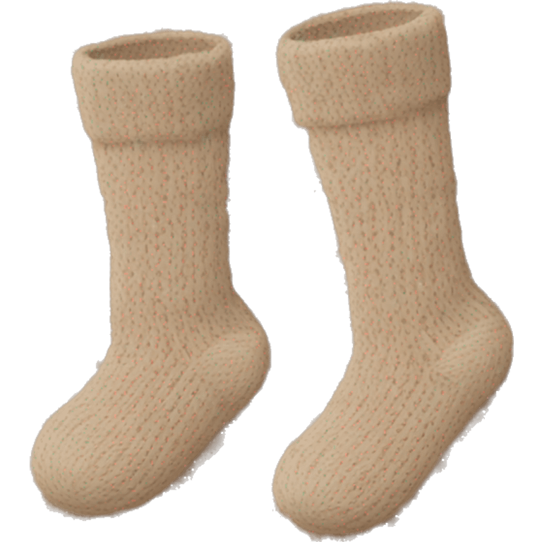 Pair of beige knitted socks emoji