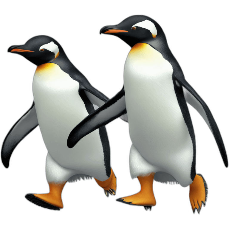 two penguins running emoji