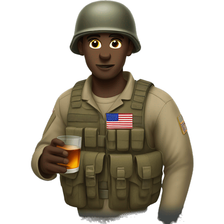 American soldier drinking whiskey emoji