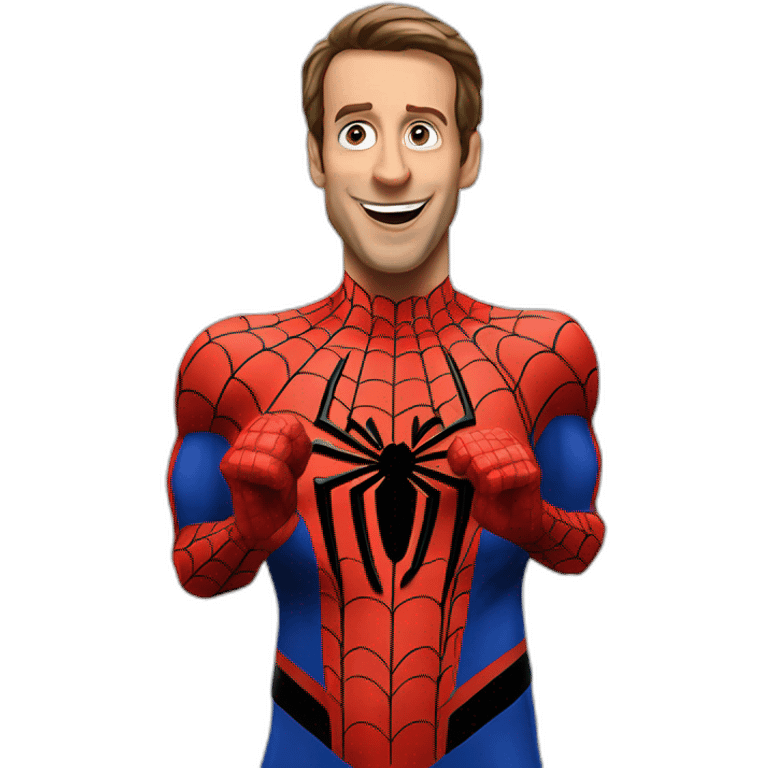 Spiderman boit du coca avec macron emoji