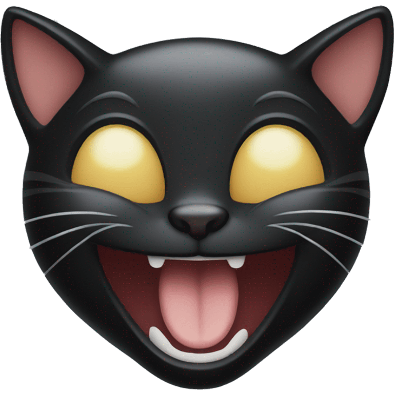 Black cat laughing emoji