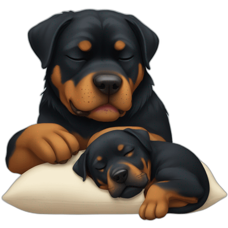 Rottweiler sleeping with ZZZ coming out if him emoji