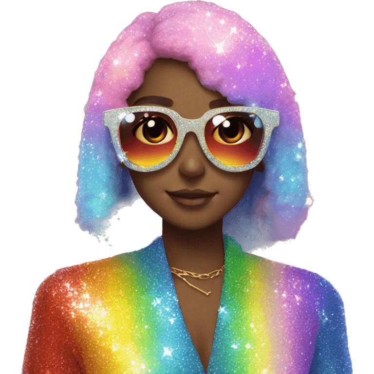 rainbow sparkle sunglasses cute emoji