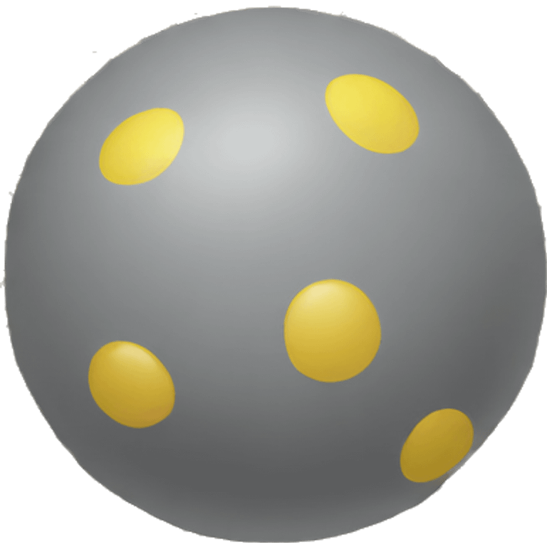 black rubber ball with two yellow dots emoji