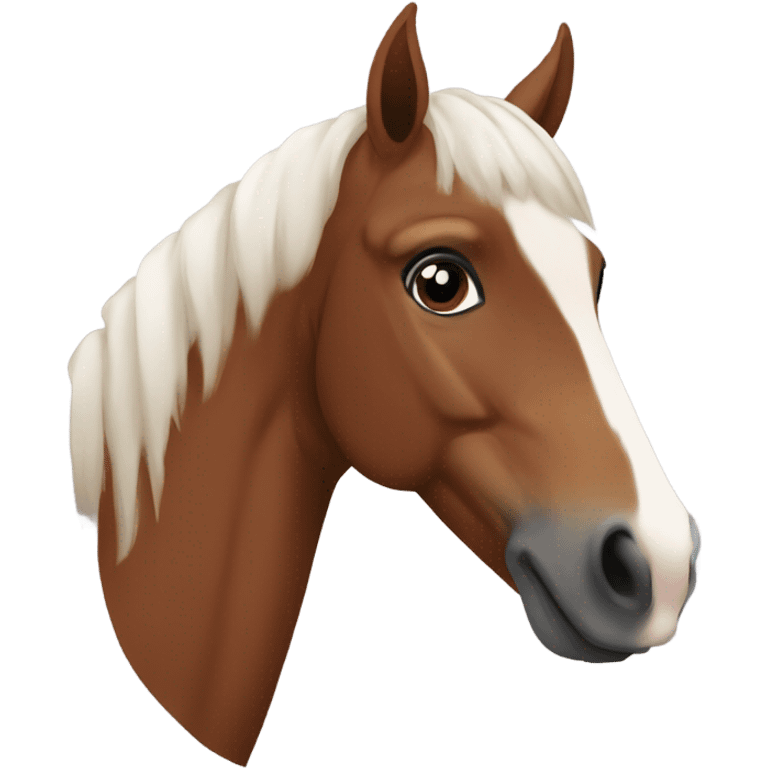 Bay horse with white star on face just face emoji