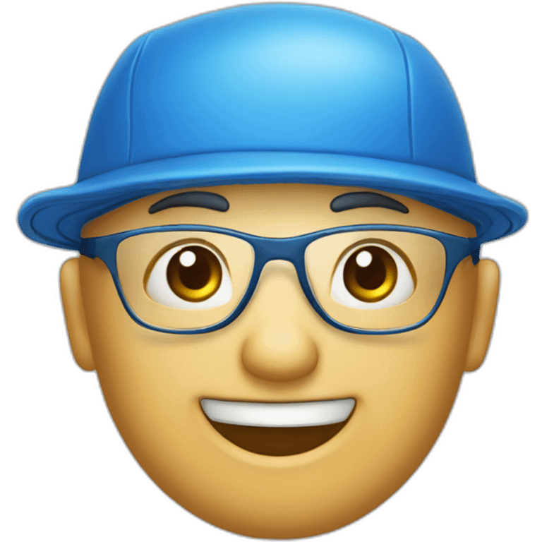 Nageur avec un bonnet de natation bleu et des lunettes de natation  emoji