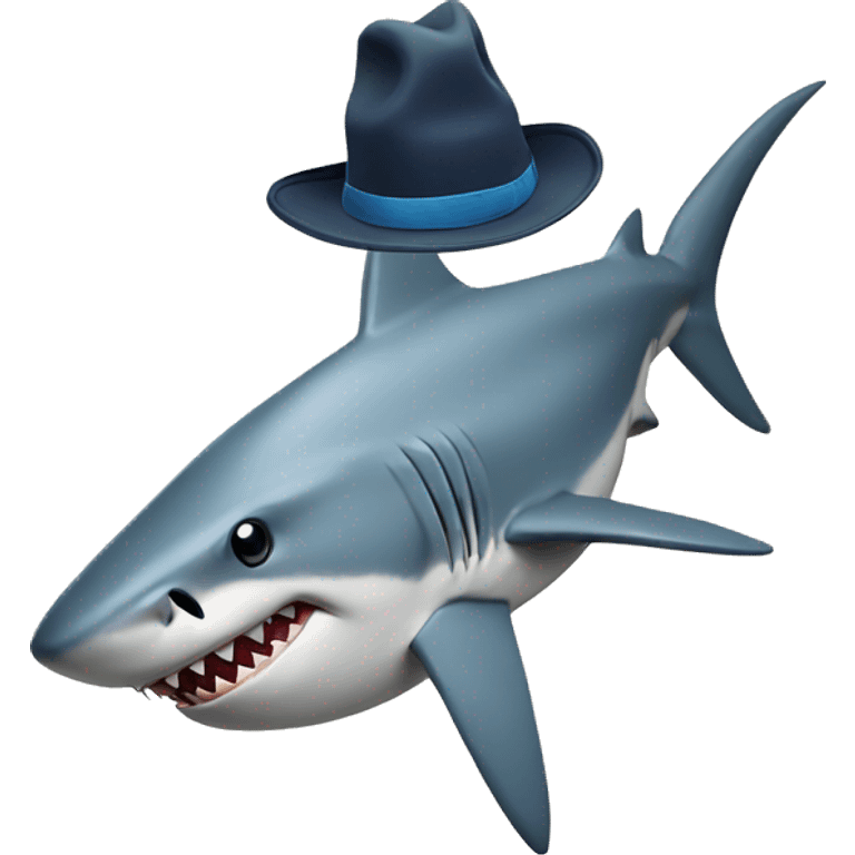 shark with hat emoji