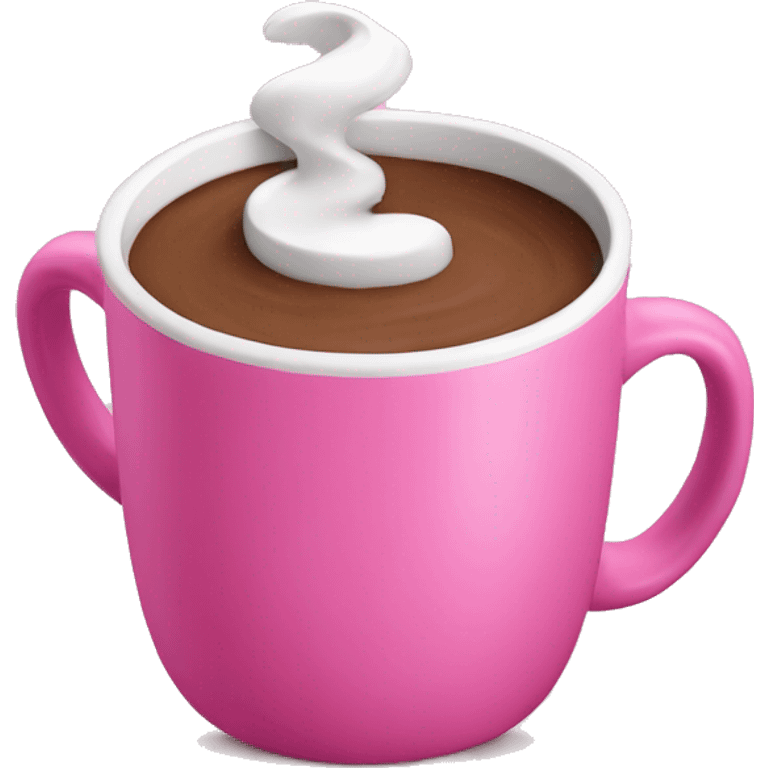 Hot chocolate in pink mug  emoji