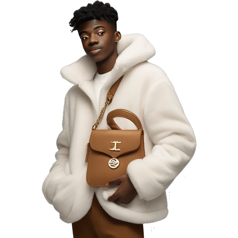 The Lil Nas X Drop Tabby Bag 12 In Shearling emoji