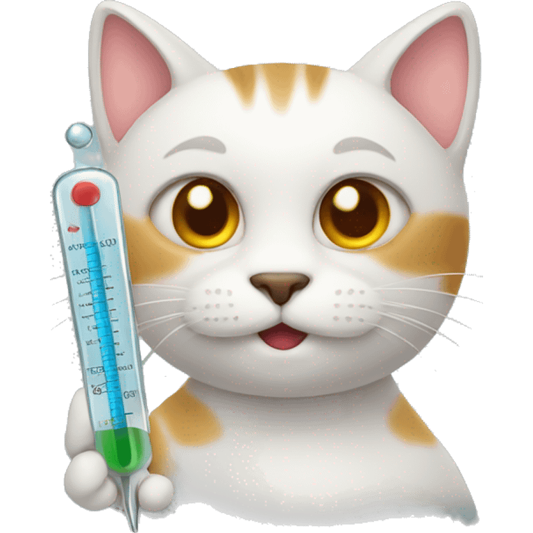 cat holding thermometer  emoji