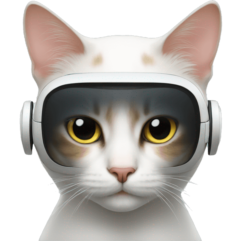 Cat wearing vr emoji