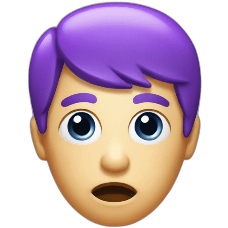 purple surprised head emoji