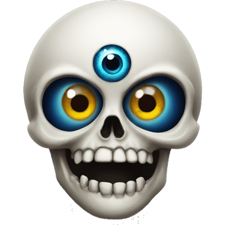 Evil eye with a skull emoji