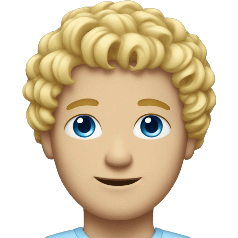 blond curls, male, blue eyes emoji