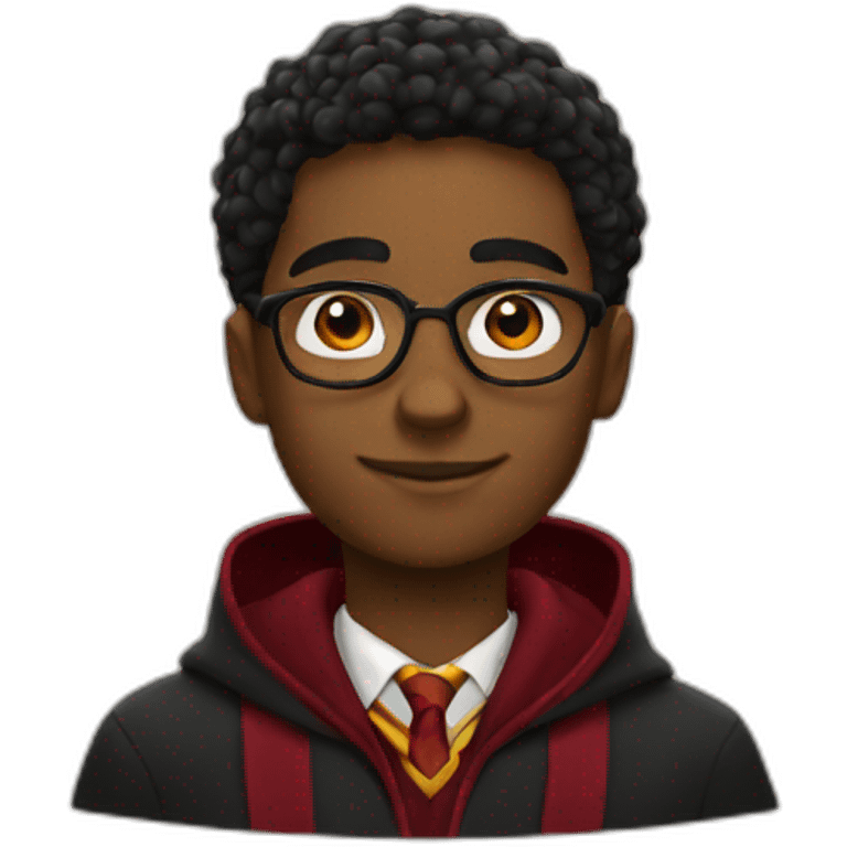 black gryffindor student emoji