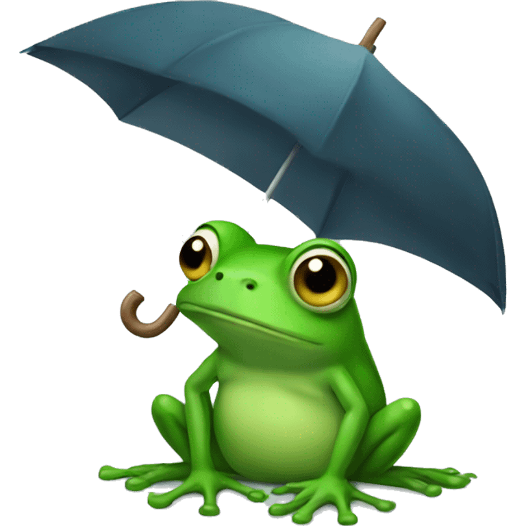 sad frog with umbrella emoji