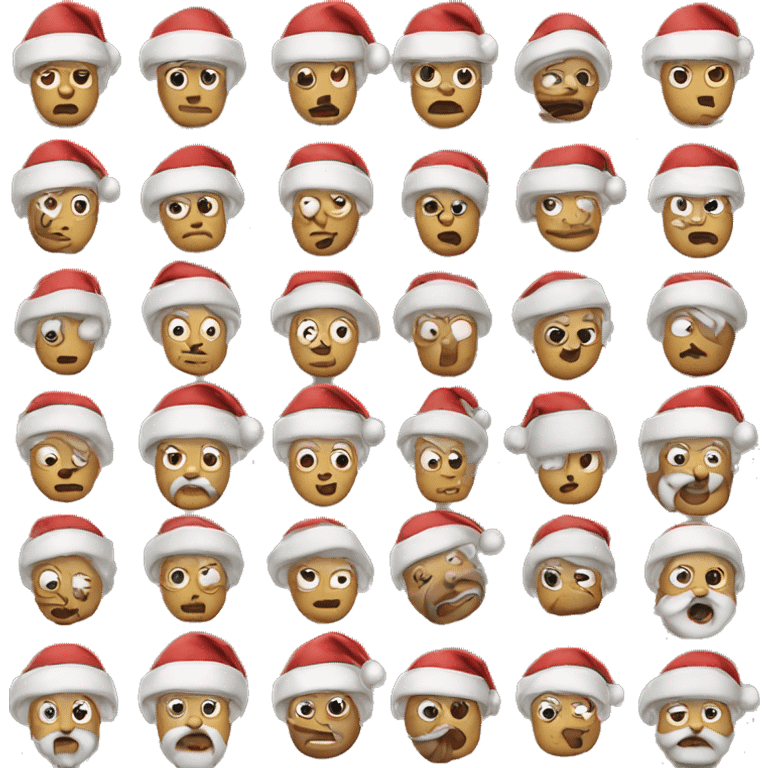 Santa Claus with roll one's eyes emoji