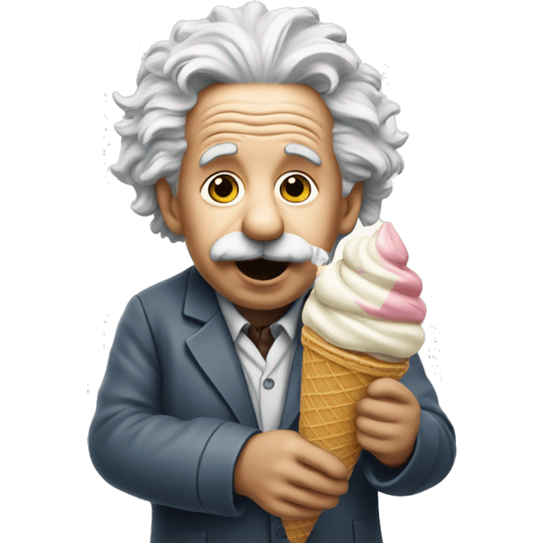 Einstein eating ice cream emoji