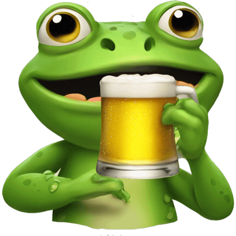 Frog drinking beer  emoji