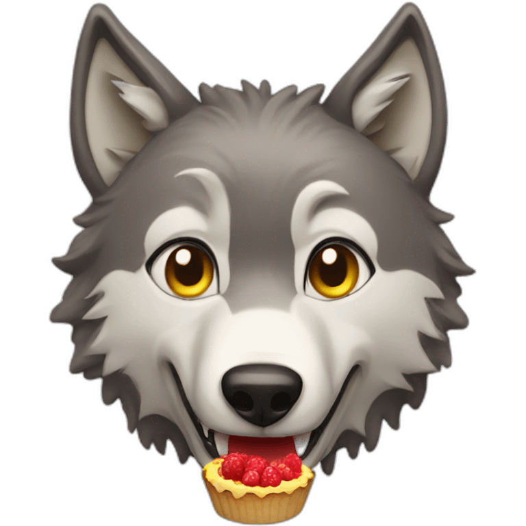 wolf eating cake emoji